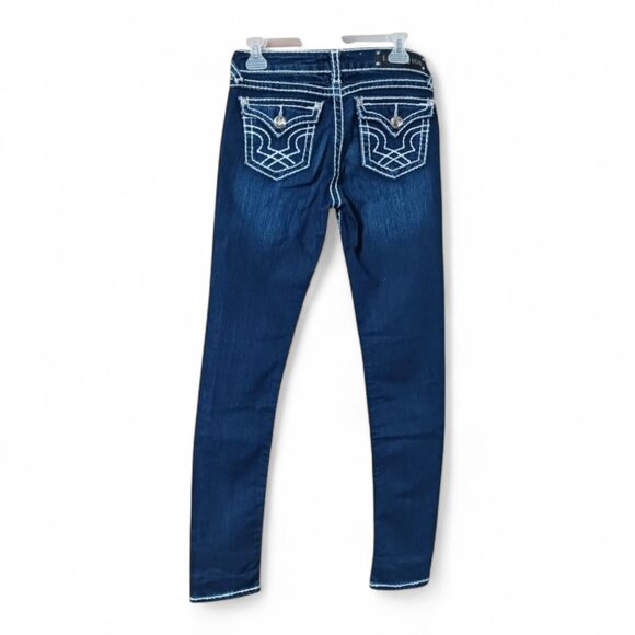 Vintage Y2K LA Idol Crystal Embellished Skinny Jeans – Size 7  US 28 - Picture 3 of 9